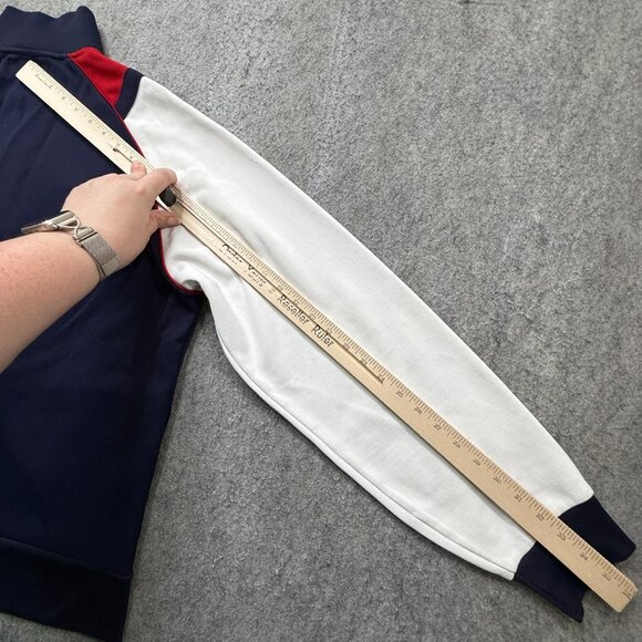 Polo Ralph Lauren Track Jacket Men L Blue White Red Knit Interlock VTG Full Zip - Picture 12 of 14